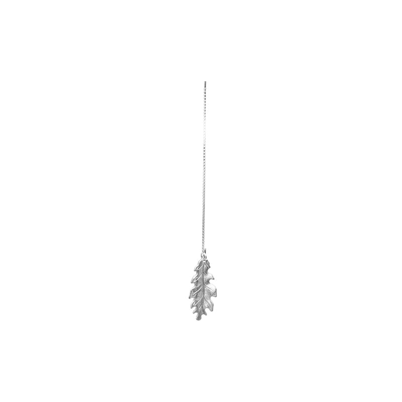 oakleaf chain earring silver
