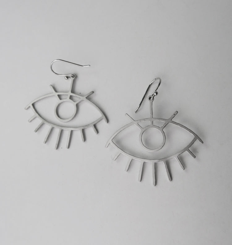 Evil eye earrings silver