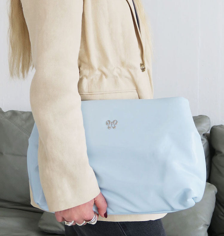 Pillow bag clutch blue