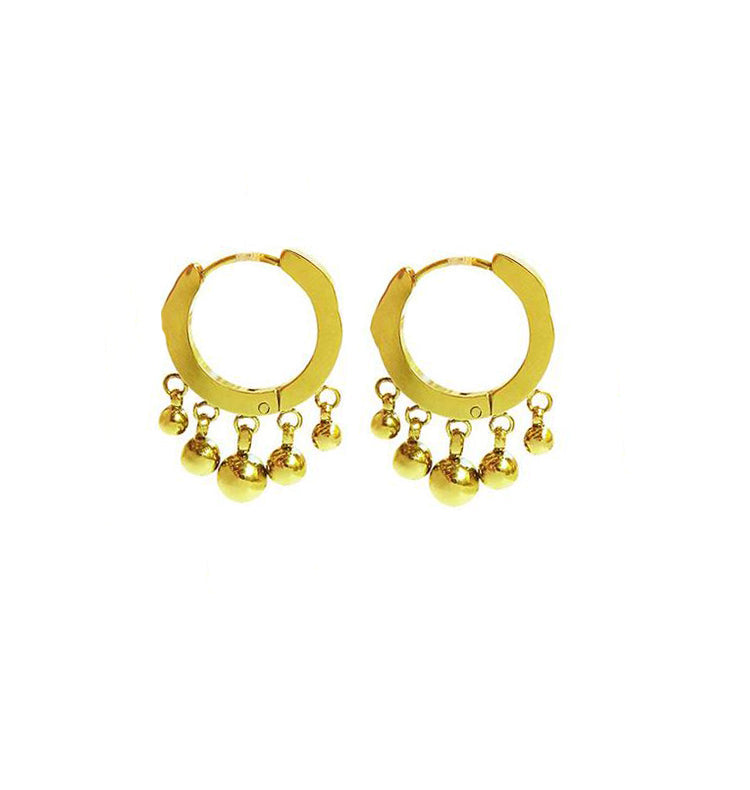Pom pom earrings • gold
