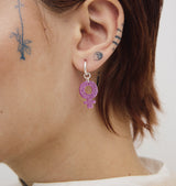 power pink single earring