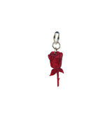 red rose single earring silver