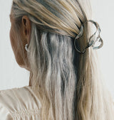 ribbon hair clip silver