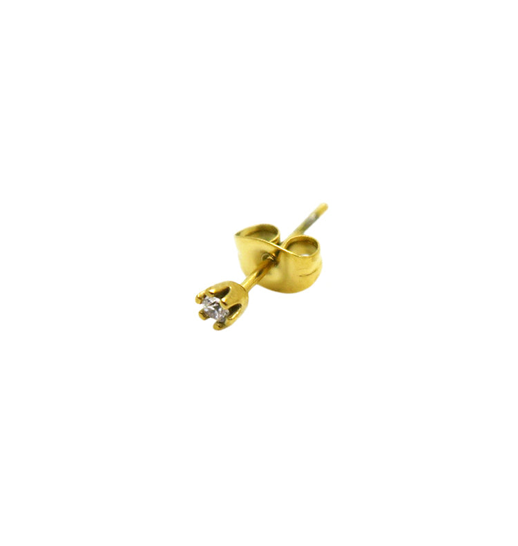 Mini spark gold stud single earring