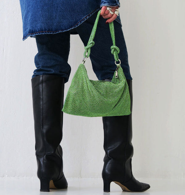 sparkle handbag green
