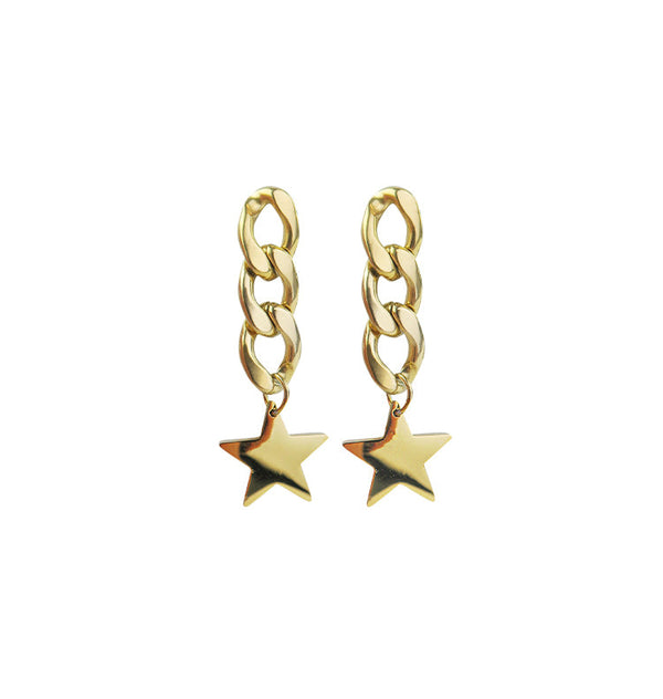star drop earrings gold
