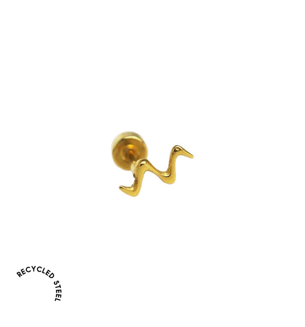 swirls single earring gold