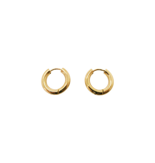 Thick gold hoops 15mm