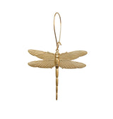 Dragonfly single earring brass