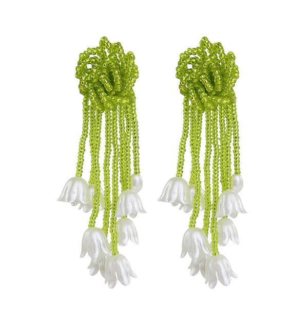 tulip green earrings