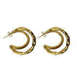 Two sides earrings gold