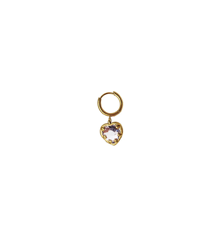 veja crystal clear single earring gold