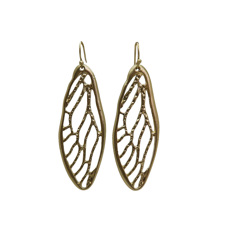 wings earring gold